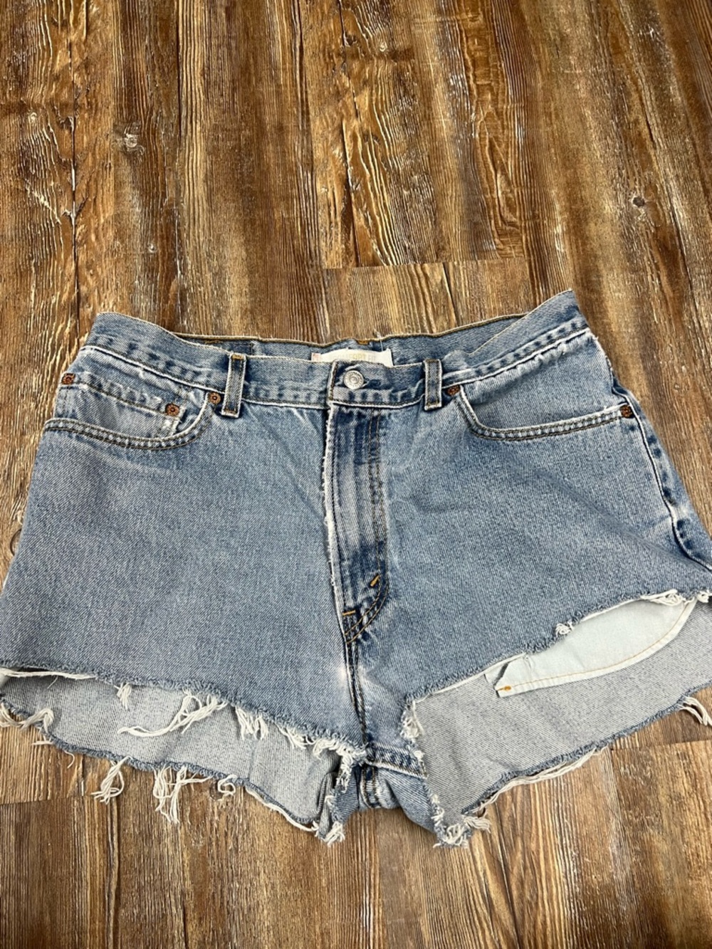 Levi's blue denim cut off shorts Size 34"